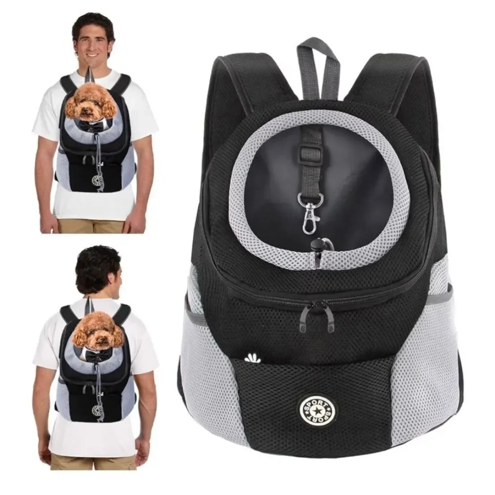 🔸️NWT Gray & Black Breathable Small Pet Travel Carrier Backpack